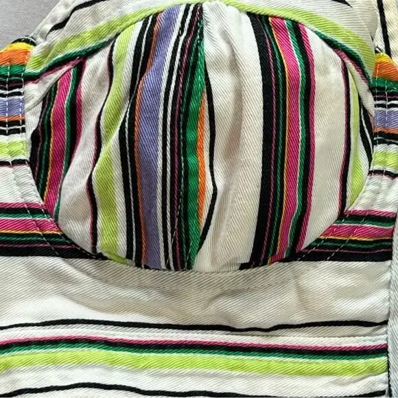 VINTAGE GITANO Multi Color Striped Cotton Bustier Top | S | 80s Retro Streetwear - Picture 8 of 13